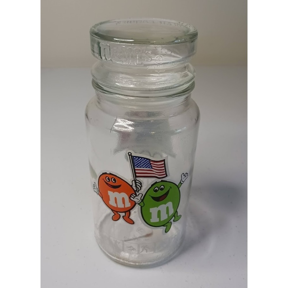 Vintage Anchor Hocking M&Ms Olympic glass candy‎ canister